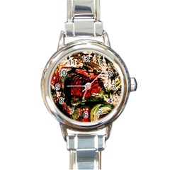 Alaska Industrial Landscape 4 Round Italian Charm Watch by bestdesignintheworld