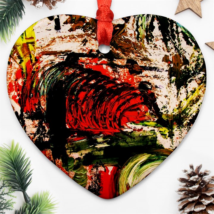 Alaska Industrial Landscape 4 Heart Ornament (Two Sides)