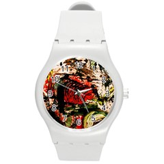 Alaska Industrial Landscape 4 Round Plastic Sport Watch (m) by bestdesignintheworld