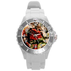 Alaska Industrial Landscape 4 Round Plastic Sport Watch (l) by bestdesignintheworld