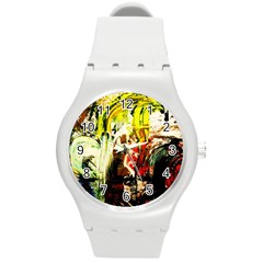 Alaska Industrial Landscape 1 Round Plastic Sport Watch (m) by bestdesignintheworld