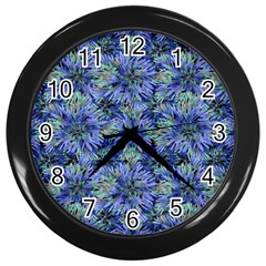 Modern Nature Print Pattern 7200 Wall Clocks (black) by dflcprints