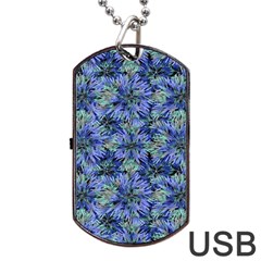 Modern Nature Print Pattern 7200 Dog Tag Usb Flash (one Side) by dflcprints