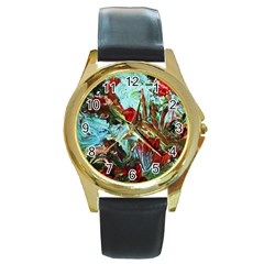 Eden Garden 7 Round Gold Metal Watch by bestdesignintheworld