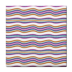 Colorful Wavy Stripes Pattern 7200 Tile Coasters by dflcprints