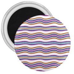 Colorful Wavy Stripes Pattern 7200 3  Magnets by dflcprints