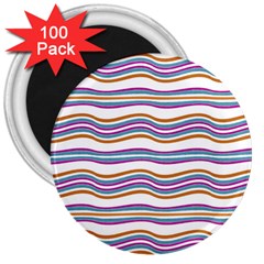 Colorful Wavy Stripes Pattern 7200 3  Magnets (100 Pack) by dflcprints