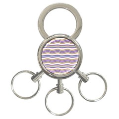 Colorful Wavy Stripes Pattern 7200 3-ring Key Chains by dflcprints