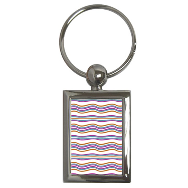 Colorful Wavy Stripes Pattern 7200 Key Chains (Rectangle) 