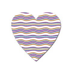 Colorful Wavy Stripes Pattern 7200 Heart Magnet by dflcprints