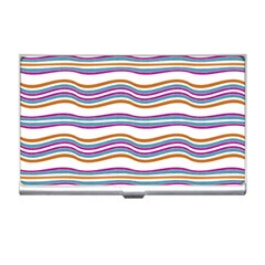 Colorful Wavy Stripes Pattern 7200 Business Card Holders by dflcprints