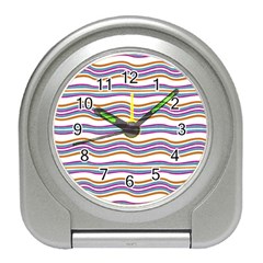 Colorful Wavy Stripes Pattern 7200 Travel Alarm Clocks by dflcprints