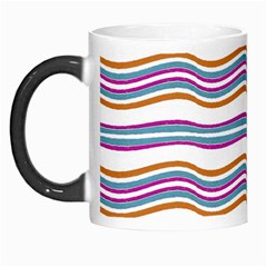 Colorful Wavy Stripes Pattern 7200 Morph Mugs by dflcprints