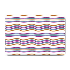 Colorful Wavy Stripes Pattern 7200 Small Doormat  by dflcprints