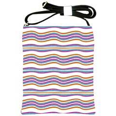 Colorful Wavy Stripes Pattern 7200 Shoulder Sling Bags by dflcprints