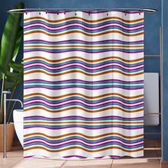 Colorful Wavy Stripes Pattern 7200 Shower Curtain 60  X 72  (medium)  by dflcprints