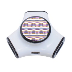 Colorful Wavy Stripes Pattern 7200 3-port Usb Hub by dflcprints