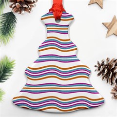 Colorful Wavy Stripes Pattern 7200 Ornament (christmas Tree)  by dflcprints