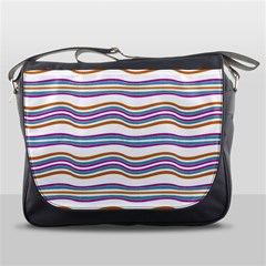 Colorful Wavy Stripes Pattern 7200 Messenger Bags by dflcprints