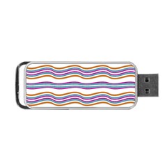 Colorful Wavy Stripes Pattern 7200 Portable Usb Flash (one Side) by dflcprints