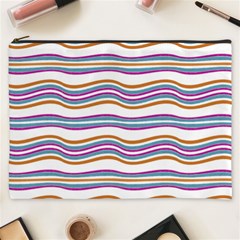 Colorful Wavy Stripes Pattern 7200 Cosmetic Bag (xxxl)  by dflcprints