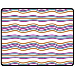 Colorful Wavy Stripes Pattern 7200 Double Sided Fleece Blanket (medium)  by dflcprints