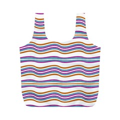 Colorful Wavy Stripes Pattern 7200 Full Print Recycle Bags (m)  by dflcprints