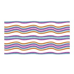 Colorful Wavy Stripes Pattern 7200 Satin Wrap by dflcprints