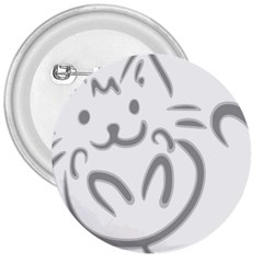 Cat Feline Cute Pet Animal 3  Buttons by Simbadda