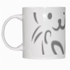 Cat Feline Cute Pet Animal White Mugs by Simbadda