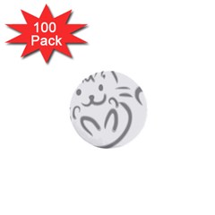 Cat Feline Cute Pet Animal 1  Mini Buttons (100 Pack)  by Simbadda