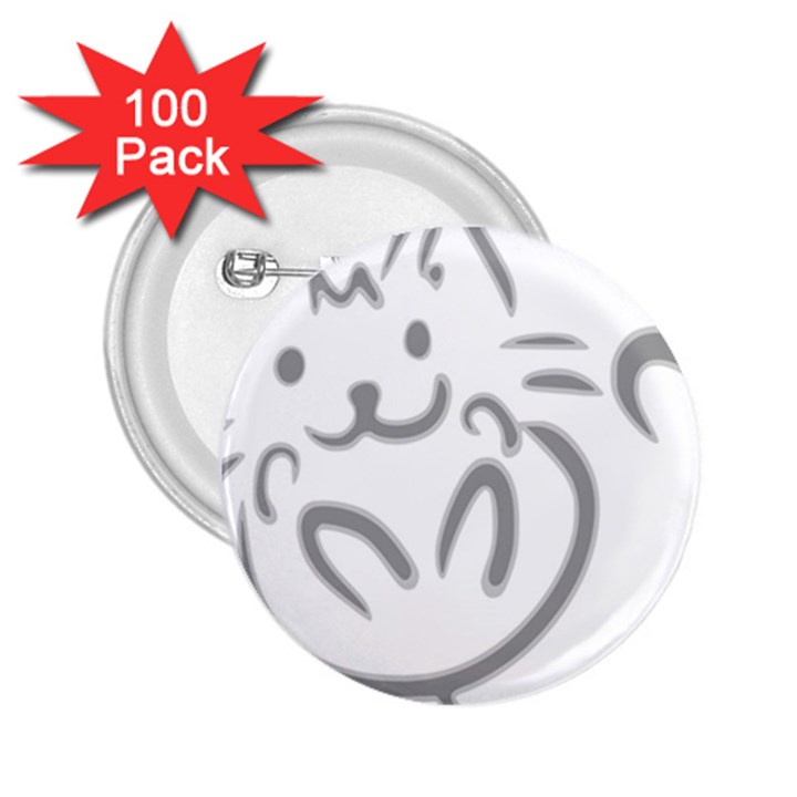 Cat Feline Cute Pet Animal 2.25  Buttons (100 pack) 