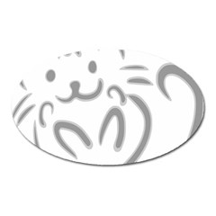 Cat Feline Cute Pet Animal Oval Magnet by Simbadda