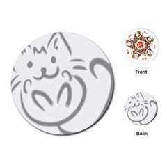 Cat Feline Cute Pet Animal Playing Cards (round)  by Simbadda