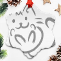 Cat Feline Cute Pet Animal Ornament (snowflake) by Simbadda