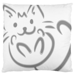 Cat Feline Cute Pet Animal Large Cushion Case (one Side) by Simbadda