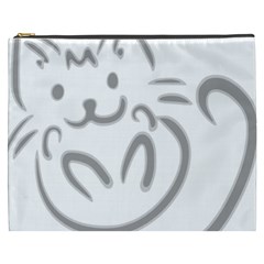 Cat Feline Cute Pet Animal Cosmetic Bag (xxxl)  by Simbadda