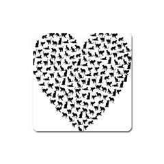 Heart Love Cats Kitten Kitty Square Magnet by Simbadda