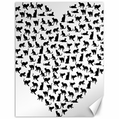 Heart Love Cats Kitten Kitty Canvas 12  X 16   by Simbadda