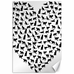 Heart Love Cats Kitten Kitty Canvas 12  X 18   by Simbadda