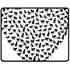 Heart Love Cats Kitten Kitty Fleece Blanket (medium)  by Simbadda