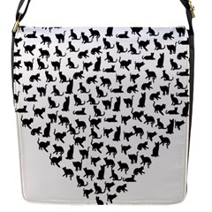 Heart Love Cats Kitten Kitty Flap Messenger Bag (s) by Simbadda