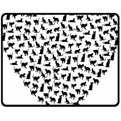 Heart Love Cats Kitten Kitty Double Sided Fleece Blanket (medium)  by Simbadda