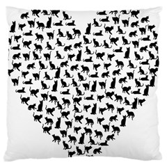 Heart Love Cats Kitten Kitty Large Flano Cushion Case (two Sides) by Simbadda