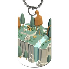 Camping Low Poly 3d Polygons Dog Tag (one Side) by Simbadda