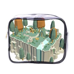 Camping Low Poly 3d Polygons Mini Toiletries Bags by Simbadda