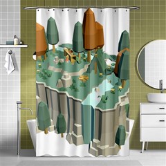 Camping Low Poly 3d Polygons Shower Curtain 48  X 72  (small)  by Simbadda