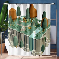 Camping Low Poly 3d Polygons Shower Curtain 60  X 72  (medium)  by Simbadda