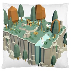 Camping Low Poly 3d Polygons Large Cushion Case (two Sides) by Simbadda