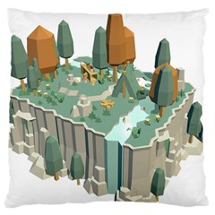 Camping Low Poly 3d Polygons Large Flano Cushion Case (one Side) by Simbadda